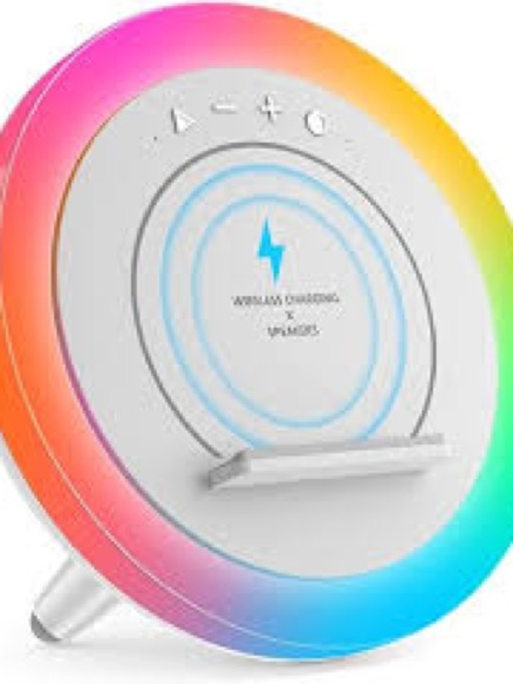 Amazon White Wireless Charging Speaker with RGB LED Ring